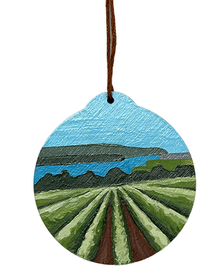 Vineyard View Small Round Ornament - Care Garrison