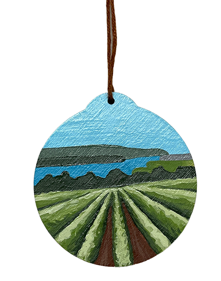 Vineyard View Small Round Ornament - Care Garrison