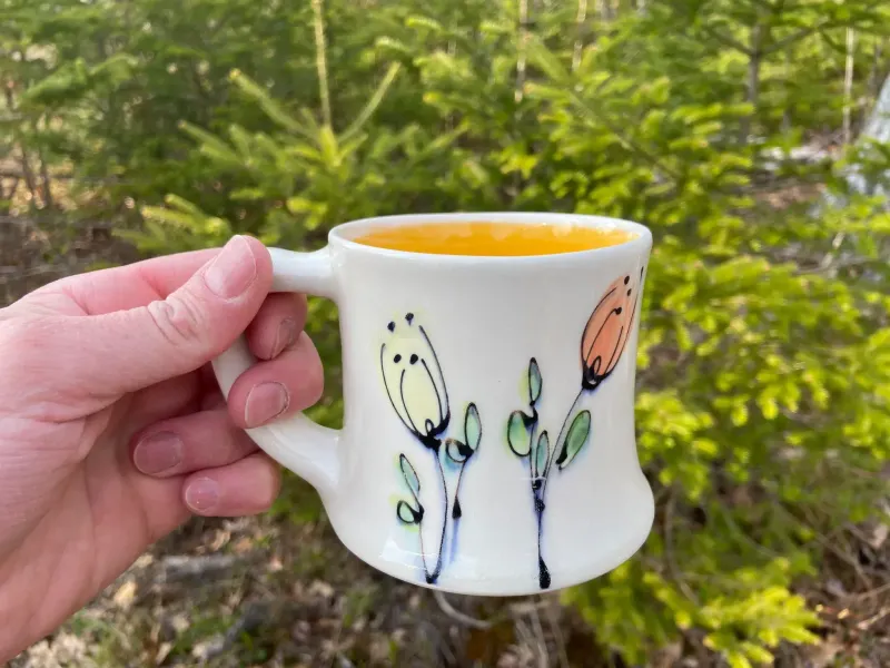 Orange Floral Mug- Rachel de Conde