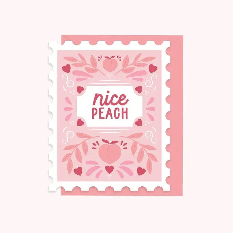 Nice Peach Valentine's Card- Paper Hearts 