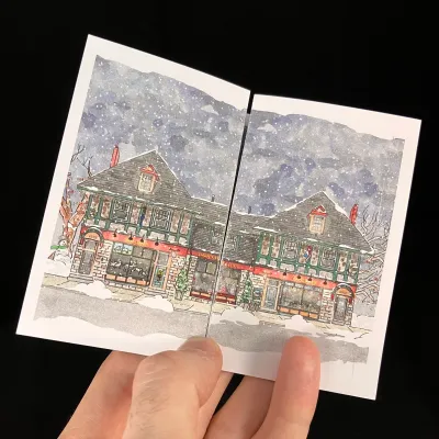 Hydrostone Winter Gate Fold Card - Bardbardbard