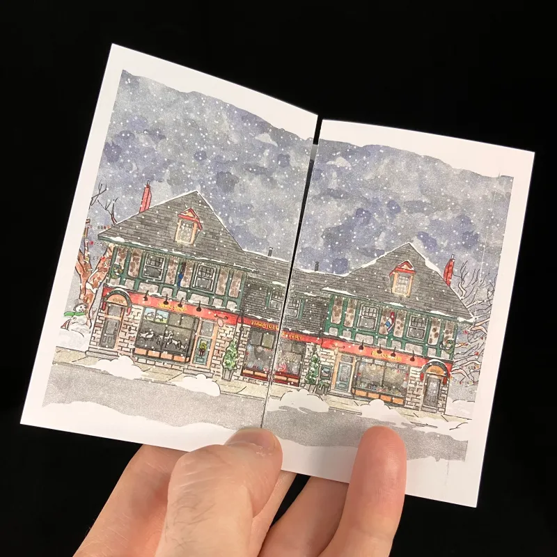 Hydrostone Winter Gate Fold Card - Bardbardbard Hydrostone Winter Gate Fold Card - Bardbardbard