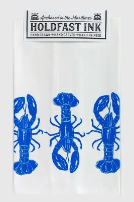 Blue Lobster Trio Tea Towel Blue Lobster Trio Tea Towel
