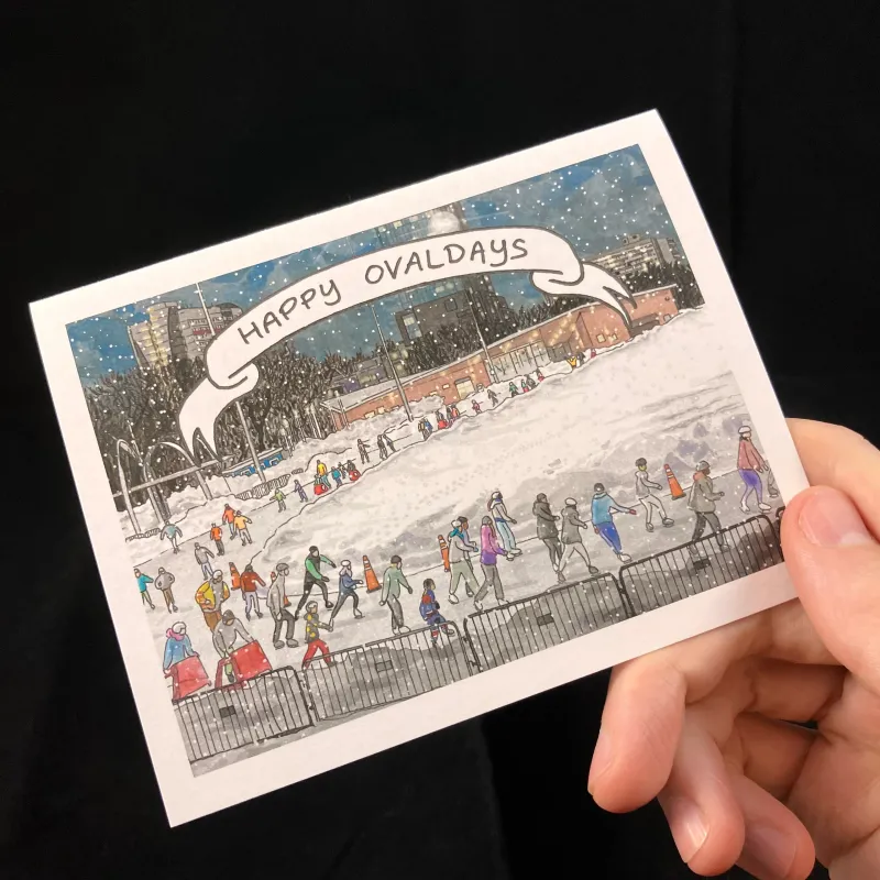 Happy Ovaldays Flat Card- Bardbardbard Happy Ovaldays Flat Card- Bardbardbard