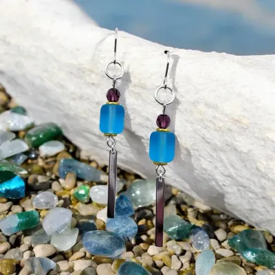 Jelly "Bling" Row Earrings - Elizabeth Burry Design Jelly "Bling" Row Earrings - Elizabeth Burry Design