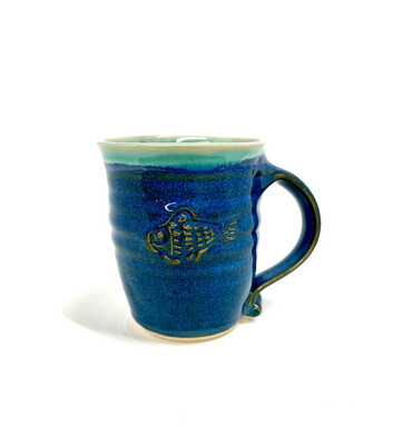 Blue Fish Mug- Gloria Dunbar Blue Fish Mug- Gloria Dunbar