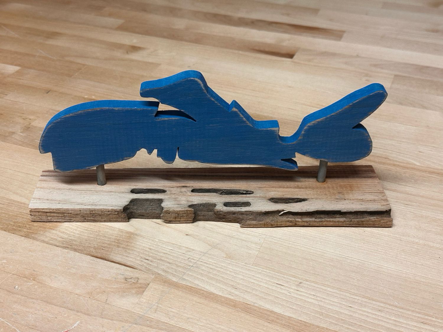 Large Blue Nova Scotia on Driftwood- Jerry Walsh 