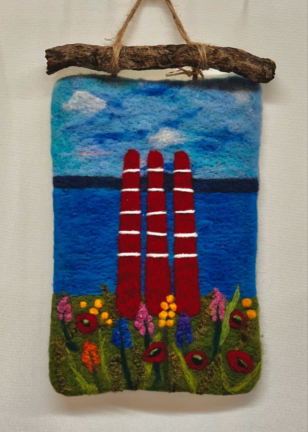 Medium Felted Wall Art - Smokestacks