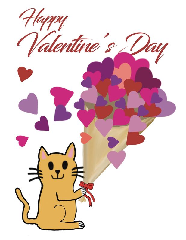 Happy Valentine's Day Card - Halicat