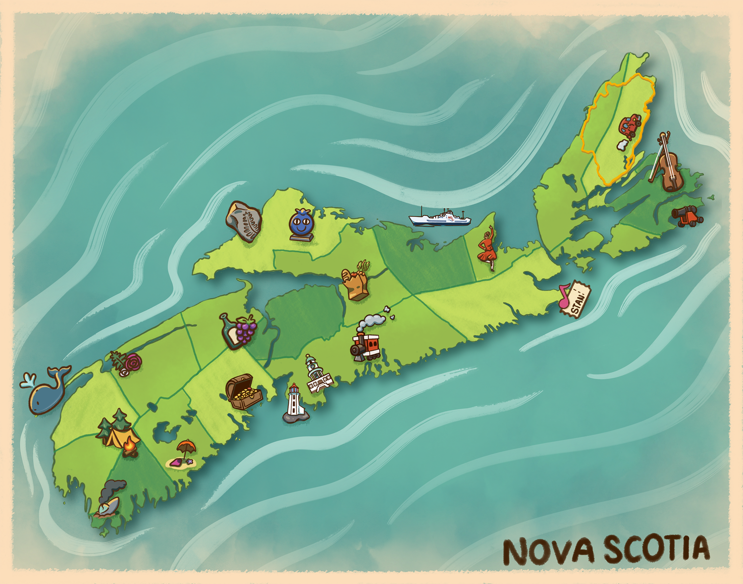 Nova Scotia Landmarks Print 8x10 - MITM