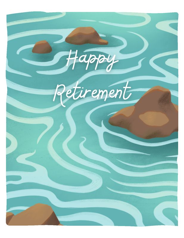 Happy Retirement Ocean Top Card - MITM 