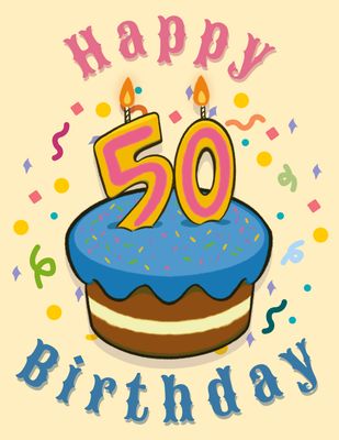 Happy 50th Birthday Card- MITM Happy 50th Birthday Card- MITM