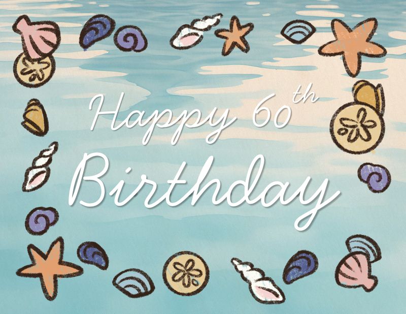 Happy 60th Birthday Shells Card - MITM