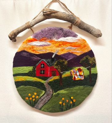 Red House Landscape - Magic of Wool
