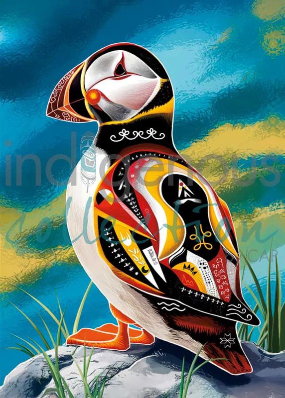STEPHANIE WHITE - SPIRIT PUFFIN CANVAS PRINT 24 X 36