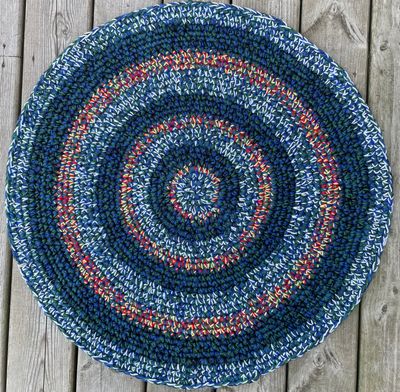 Cotton Rugs - Green-White-Blue - Rugz &amp; Basketz