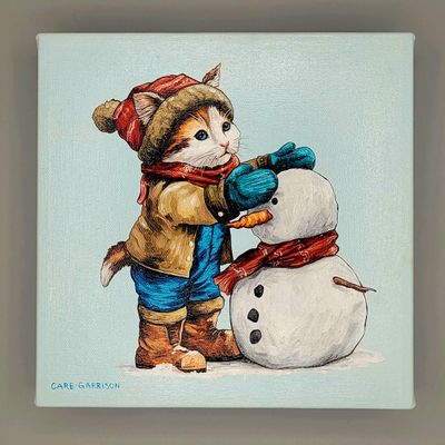 Kitty building a snowman - Care Garrison Kitty building a snowman - Care Garrison