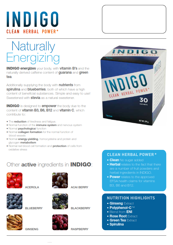 INDIGO - healthy energy drink without sugar