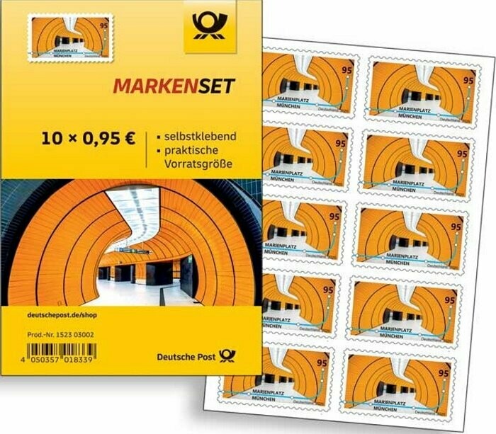 0,95 Briefmarken - J) Selbstklebend 10 Stück im Markenset Marienplatz