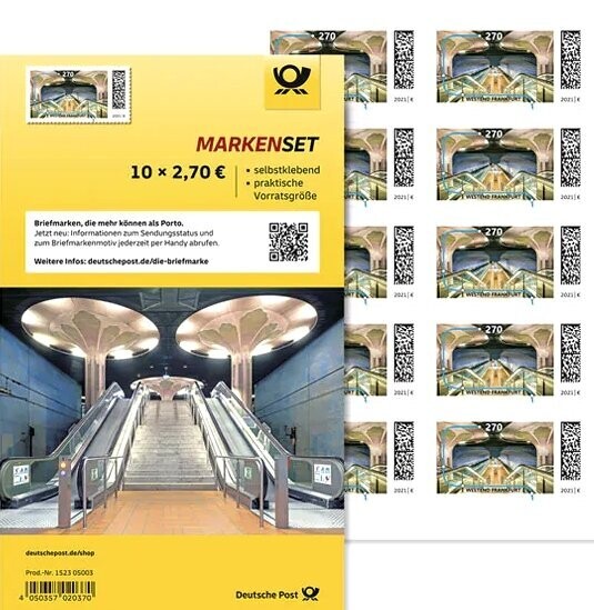 2,70 Briefmarken - G) Selbstklebend 10 Stück im Markenset U-Bahn