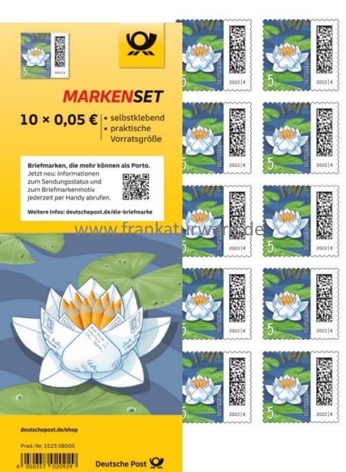 0,05 Briefmarken - 10 Stück selbstklebend im Markenset Briefrose