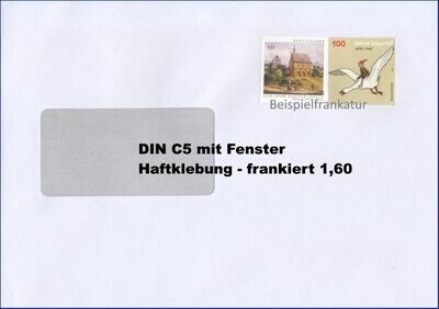 d) DIN C5 1,60 - Umschlag mit Fenster HK - 100 Stück