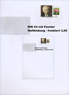j) DIN C4 3,95 - Umschlag mit Fenster HK - 100 Stück