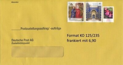 PZU 04 - Postzustell-Aufträge 6,90 - 10 Stück Format KO - Haftklebung