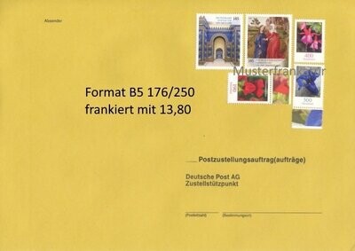 PZU 09 - Postzustell-Aufträge 13,80 - 10 Stück Format B5