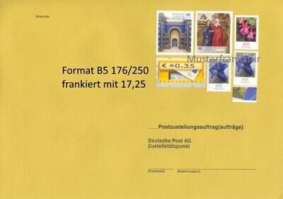 PZU 10 - Postzustell-Aufträge 17,25 - 10 Stück Format B5