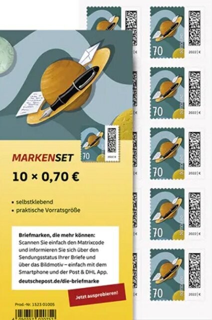 0,70 Briefmarken - H) Selbstklebend 10 Stück im Markenset Umlaufbahn