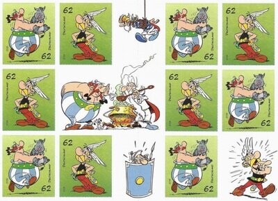0,62 Briefmarken - H) 10 Stück selbstklebend im Markenset Asterix