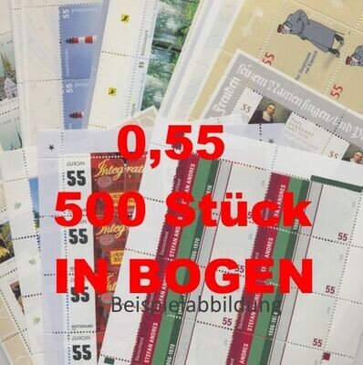 0,55 Briefmarken - C) 500 Stück in Bogen ANGEBOT