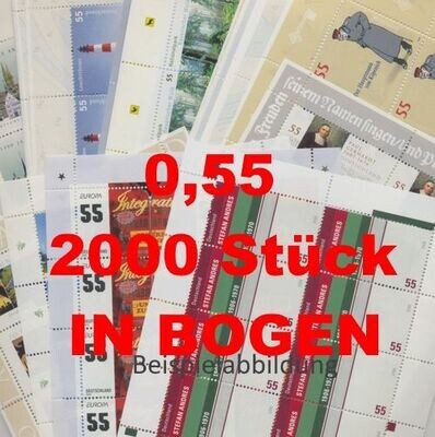0,55 Briefmarken - G) 2.000 Stück in Bogen ANGEBOT