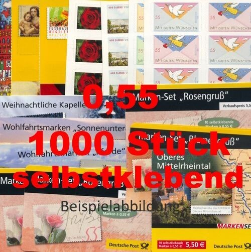 0,55 Briefmarken - M) Selbstklebend 1.000 Stück in Markensets