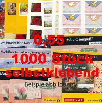 0,55 Briefmarken - K) Selbstklebend 1.000 Stück in Markensets