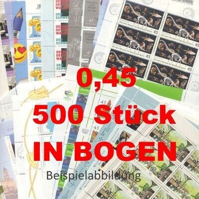 0,45 Briefmarken - C) 500 Stück in Bogen ANGEBOT