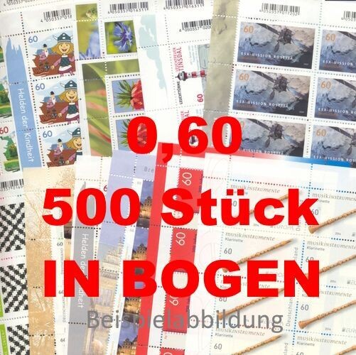 0,60 Briefmarken - C) 500 Stück in Bogen ANGEBOT 0,60 Briefmarken - C) 500 Stück in Bogen ANGEBOT