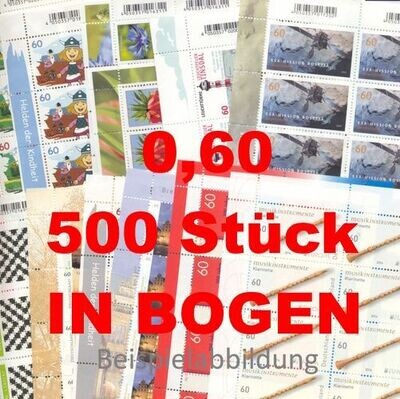 0,60 Briefmarken - C) 500 Stück in Bogen ANGEBOT