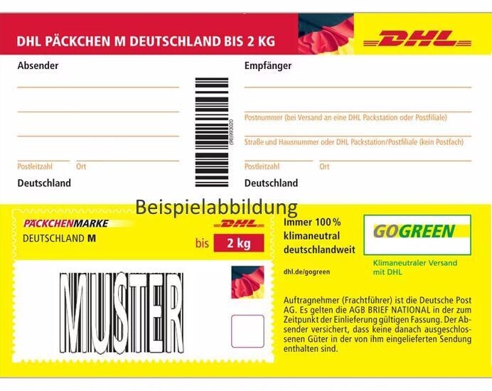 0 P2) Päckchenmarke Deutschland M bis 2 kg - 10 Stück