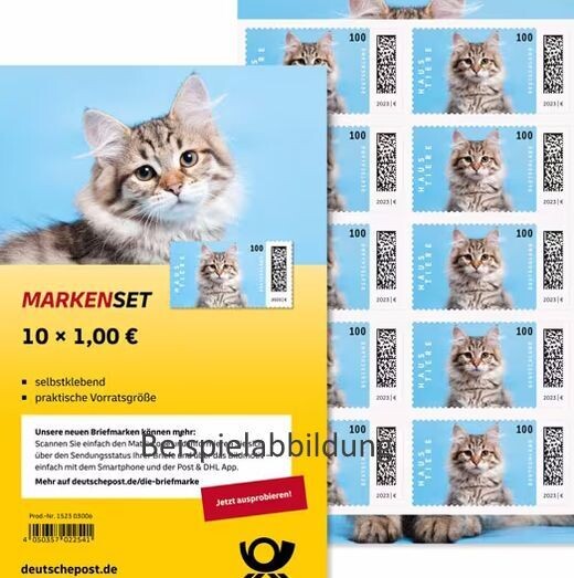 1,00 Briefmarken - H) Selbstklebend 10 Stück im Markenset Katze