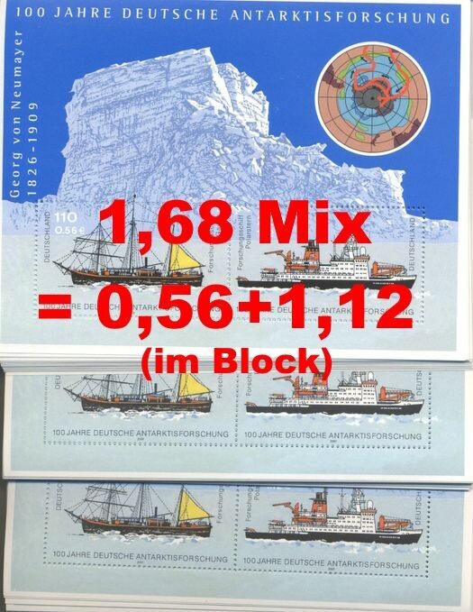 0,56+1,12 = 1,68 Briefmarken Kombination - 100 Stück als Blocks 0,56+1,12 = 1,68 Briefmarken Kombination - 100 Stück als Blocks