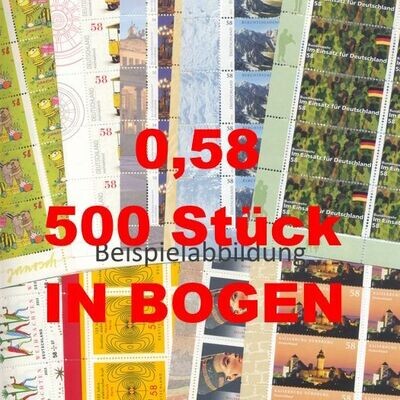 0,58 Briefmarken - C) 500 Stück in Bogen ANGEBOT