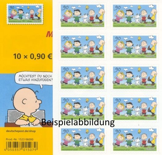 0,90 Briefmarken - H) Selbstklebend 10 Stück im Markenset Peanuts