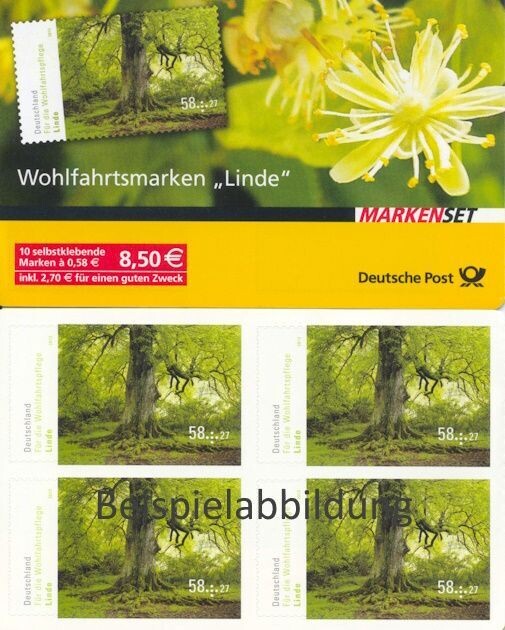 0,58 Briefmarken - H) Selbstklebend 10 Stück im Markenset Linde