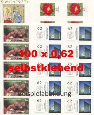 0,62 Briefmarken - J) Selbstklebend 100 Stück in Markensets