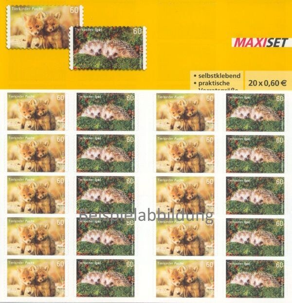 0,60 Briefmarken - I) Selbstklebend 20 Stück Markenset Tierkinder 0,60 Briefmarken - I) Selbstklebend 20 Stück Markenset Tierkinder