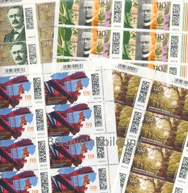 1,10 Briefmarken - B) 100 Stück in Bogen