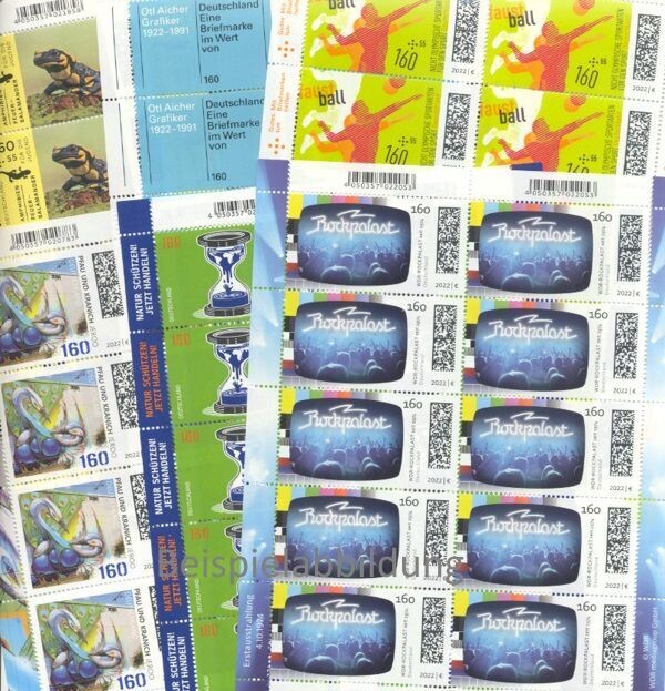 1,60 Briefmarken - B) 100 Stück in Bogen