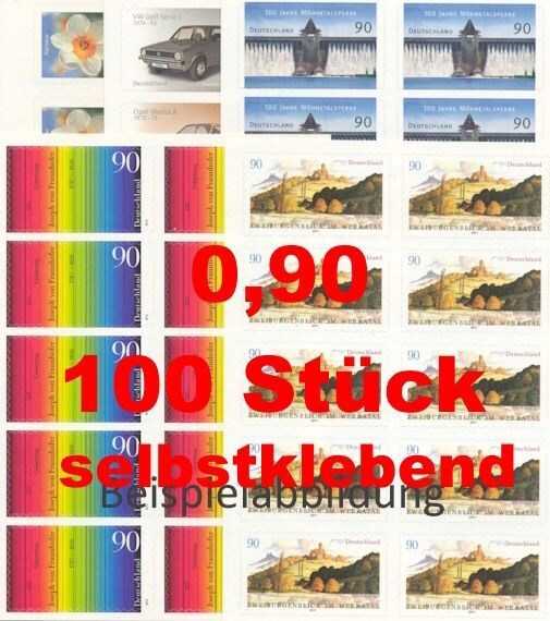 0,90 Briefmarken - I) Selbstklebend 100 Stück in Markensets